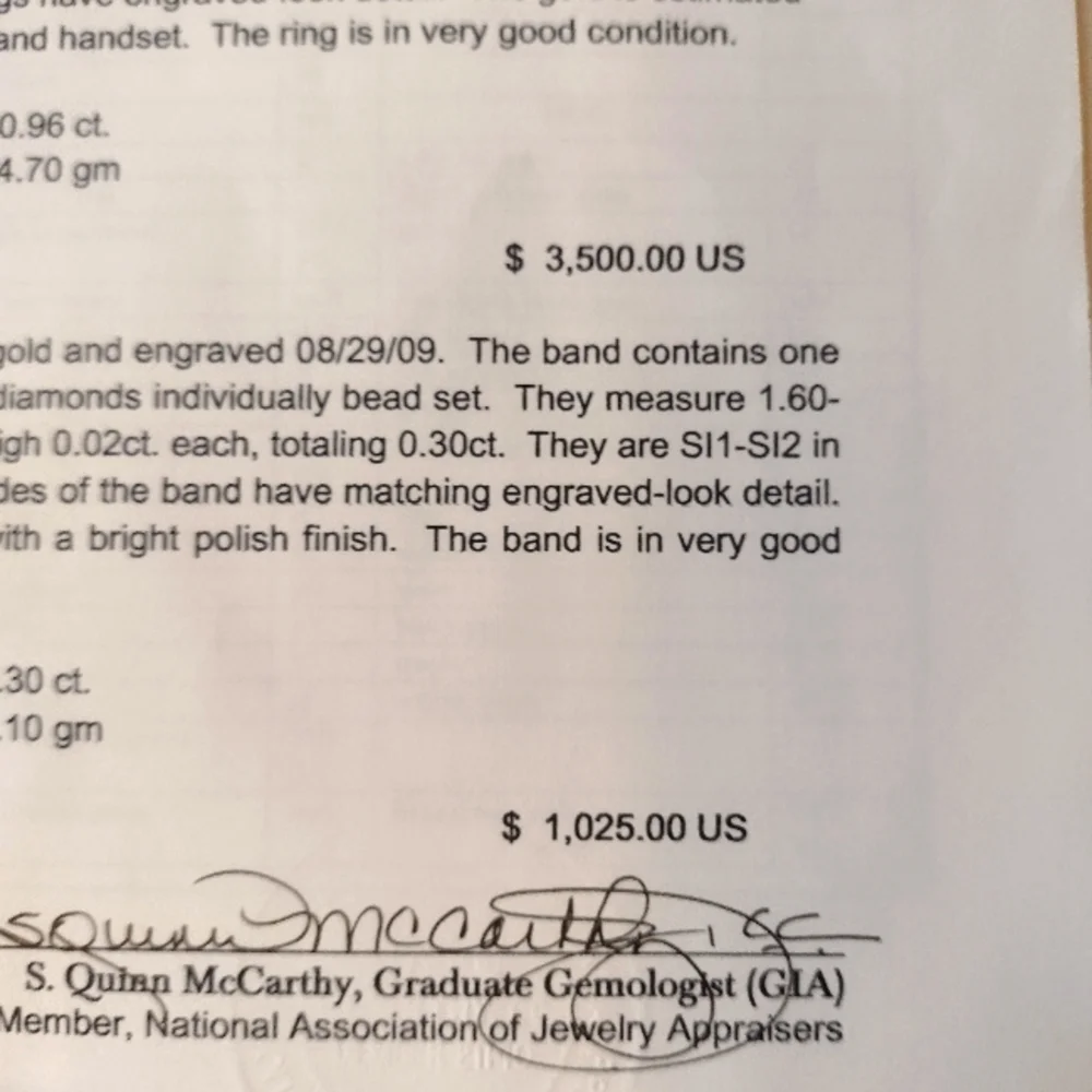 Women's Diamond Ring with Matching Band with Appraisal Report - Picture 7 of 7